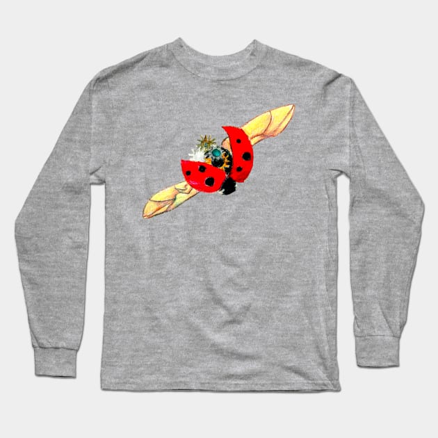 Lady Bug Bug Long Sleeve T-Shirt by Art of V. Cook